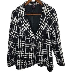 Chico's Black and White Houndstooth Blazer